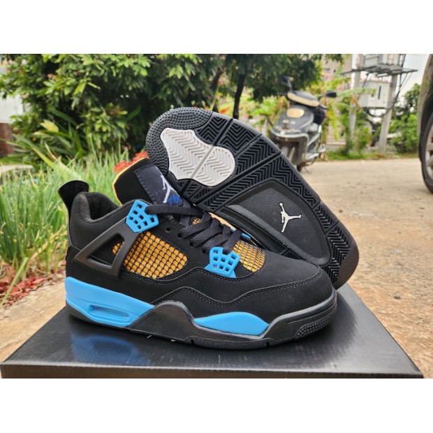 Nike Air Jordan 4 Noir Vivid Jaune Dynamic Bleu